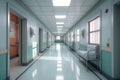 clean and sterile hospital hallway with doors Royalty Free Stock Photo