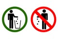 Clean sticker sign for office. please do not throw rubbish, do not litter Royalty Free Stock Photo
