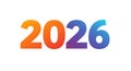 The number 2026 displayed in a vibrant gradient color Royalty Free Stock Photo