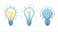 Digital Idea and Innovation Light Bulb Icon Set Royalty Free Stock Photo