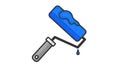 Blue Paint Roller Illustration for Painting, DIY, and Home Improvement Projects Royalty Free Stock Photo