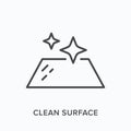 Clean surface icon. Vector outline illustration of hygiene housekeeping. Dust free zone pictogram