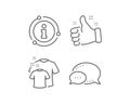 Clean t-shirt line icon. Laundry shirt sign. Clothing cleaner. Vector