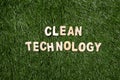 Clean Technology Wooden Sign On Grass Royalty Free Stock Photo