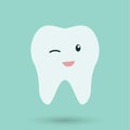 Clean Teeth on blue background icon