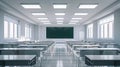Clean and Tidy Empty Classroom Ready for Students to Learn in a Modern Environment Royalty Free Stock Photo