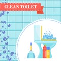 Clean toilet banner