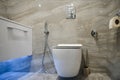 Clean Toilet bowl in hotel bathroom interior decoration Royalty Free Stock Photo