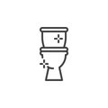 Clean toilet line icon