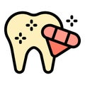 Clean tooth icon vector flat Royalty Free Stock Photo