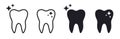 Clean tooth symbols teeth vector icons