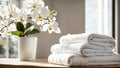 clean towel, flower, hotel cotton care sunlight room hygiene lifestyle