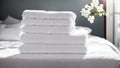 clean towel, flower, hotel comfort care sunlight room fabric decor decoration motel