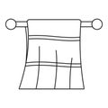 Clean towel on a hanger icon, outline style