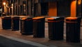 Clean trash cans hygiene night city environment disposal design receptacle equipment plastic receptacle