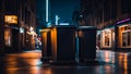 Clean trash cans the night city modern design