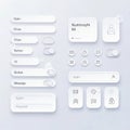Clean ui web elements collection featuring rounded rectangles buttons icons and input fields for digital design Royalty Free Stock Photo