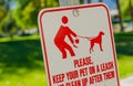 Clean Up After Pet Sign Royalty Free Stock Photo