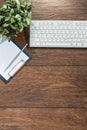 Clean up wooden desk Royalty Free Stock Photo