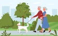 Clean up after your dog concept, people walking with pet, cleaning poop after puppy