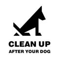 Clean up after your dog stop pooping silhouette Royalty Free Stock Photo
