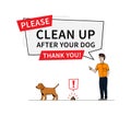 Clean up after your dog vector illustration Royalty Free Stock Photo
