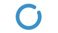 Blue Incomplete Circle Icon on White Background Royalty Free Stock Photo