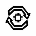 Microchip Processor Cycle System Icon Royalty Free Stock Photo