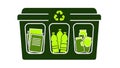 Recycling Bin with Sorted Waste Categories Vector Icon Royalty Free Stock Photo