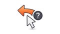 Cursor Pointer with Question Mark and Back Arrow Icon Royalty Free Stock Photo