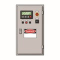 Industrial Control Panel with Danger Warning Royalty Free Stock Photo