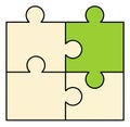 Green Puzzle Piece Completing the Solution Royalty Free Stock Photo