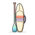 Stand Up Paddleboard and Paddle Illustration Royalty Free Stock Photo