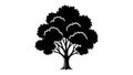 Stylized Black Tree Silhouette on White Background Royalty Free Stock Photo