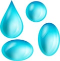 Clean water drops.fresh splashes of transparent water. Transparent drops clean, water liquid illustration. Eps 10 Royalty Free Stock Photo