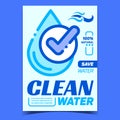 Clean Water Healthy And Drinkable Banner Vector