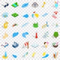 Clean water icons set, isometric style