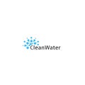 Clean water logo, abstract blue drop icon, smart technology water well symbol, irrigation systems emblem, sparkling