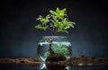 Clean water plant pot. Generate Ai Royalty Free Stock Photo