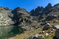 Clean water of The Scary lake and Kupens peaks, Rila Mountain Royalty Free Stock Photo