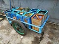 clean water seller carts in Indonesia, in some urban areas there are still mobile water sellers to supply clean water needs