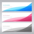 Clean wave banners set of three Royalty Free Stock Photo