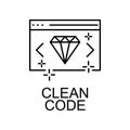 clean web code icon. Element of web development signs with name for mobile concept and web apps. Detailed clean code icon can be Royalty Free Stock Photo