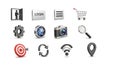 Collection of 3D Web and App Icons Royalty Free Stock Photo