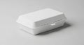 White Blank Disposable Takeout Food Container on Grey Background Royalty Free Stock Photo