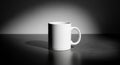 Minimalist White Coffee Mug on Dark Textured Surface with Dramatic Lighting Royalty Free Stock Photo