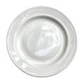 A clean white ceramic plate with a subtle rim and reflective surface Royalty Free Stock Photo