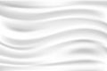 Clean white cloth wave folds fabric texture background vector illusration