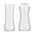 Clean white cosmetics bottle mockup set. Realistic