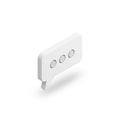 White 3D Speech Bubble Icon with Three Dots on a White Background chat message Royalty Free Stock Photo